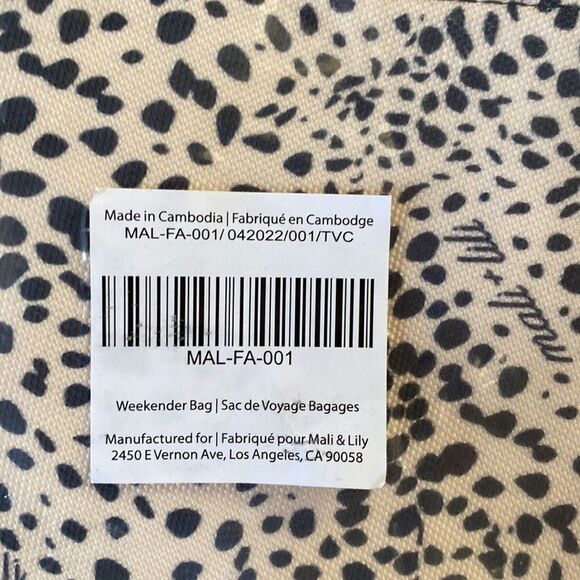 Mali & Lili Weekender Bag in Cream/Black NWT in packaging unopened - Picture 5 of 6
